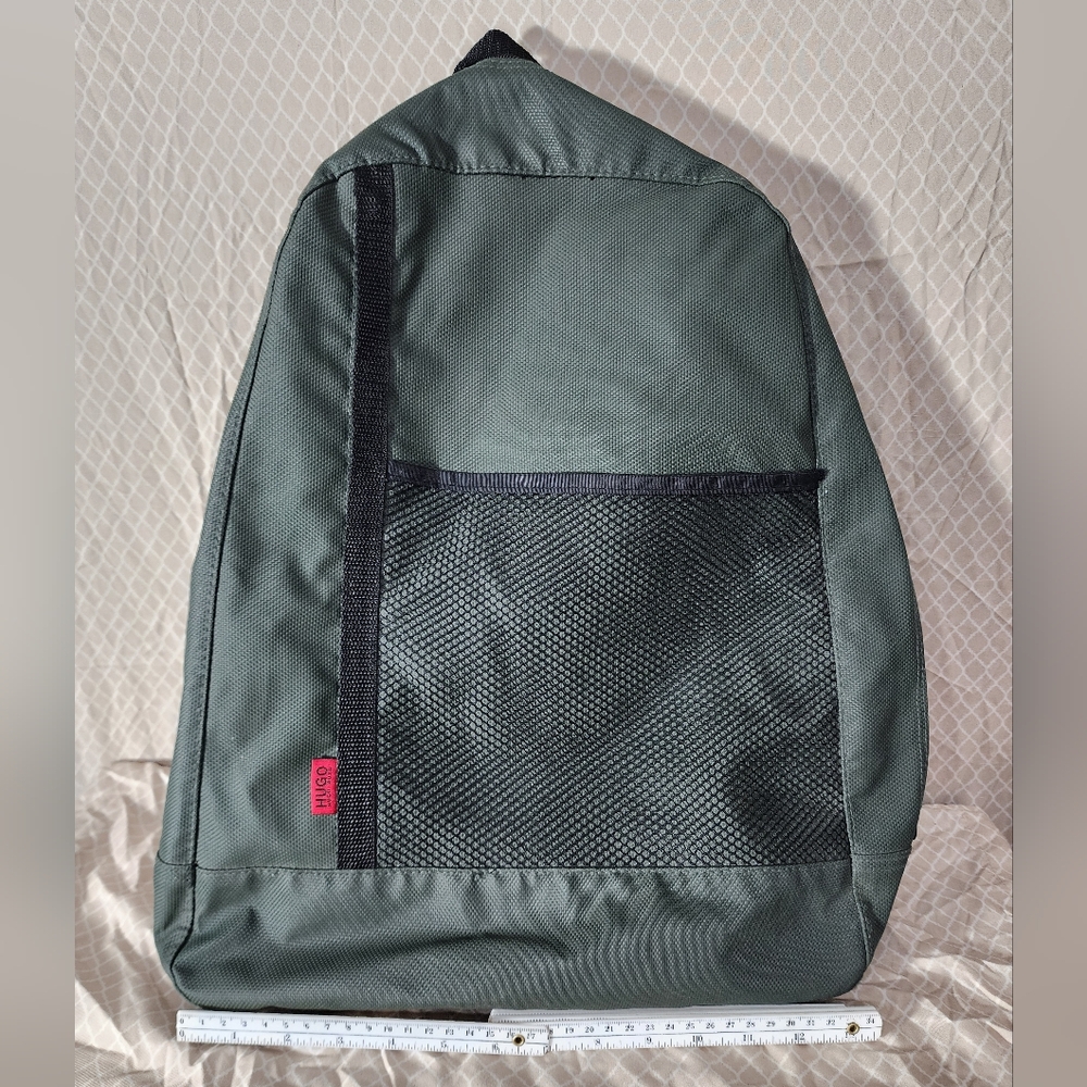 Vintage Hugo Boss Backpack Olive Green Single Sling Back Strap USED